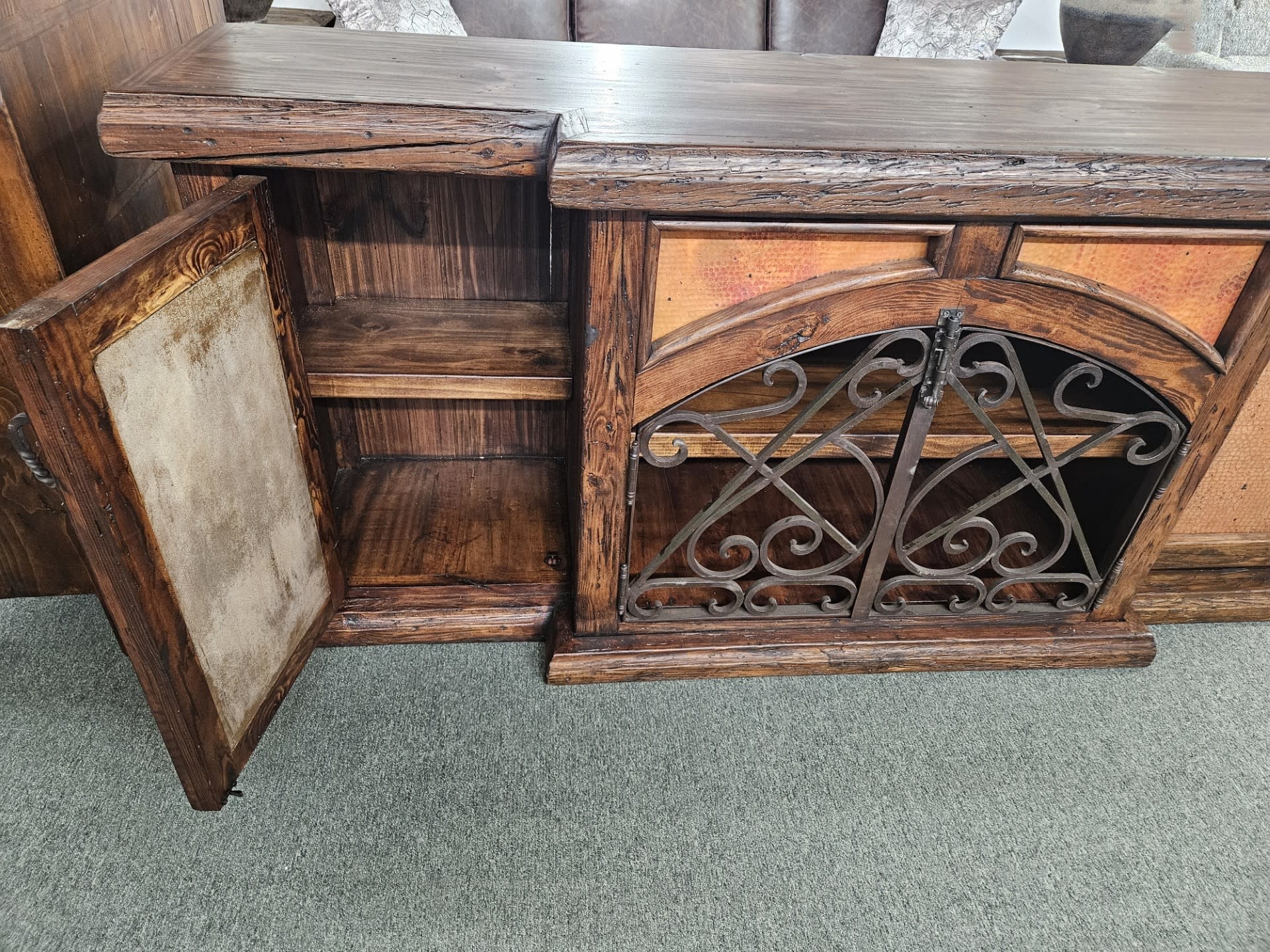 Artisans Copper Inlay Buffet 84X22x36H
