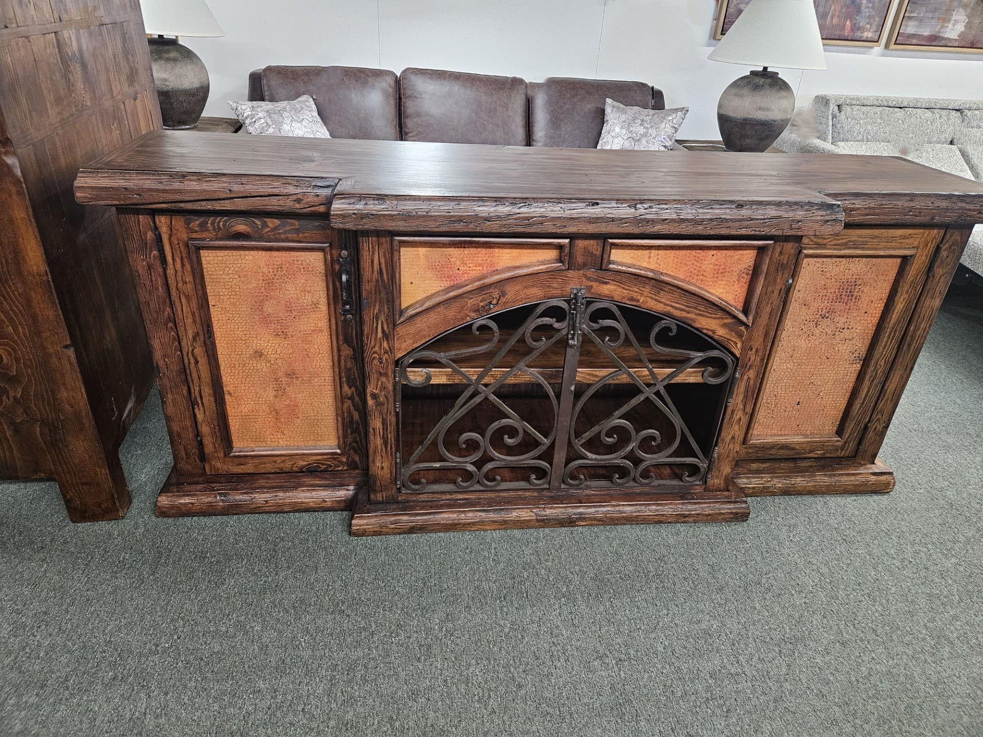Artisans Copper Inlay Buffet 84X22x36H