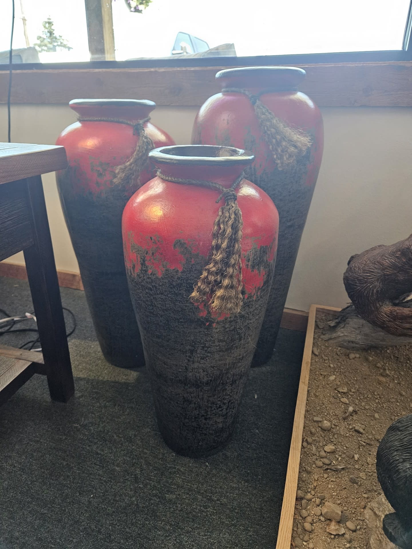 Artisans Tibor Red/Gray Clay Vase - LARGE