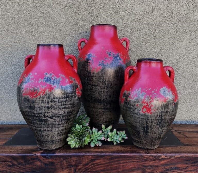 Artisans Trophy Clay Pot Red/Gray-LARGE- 10.25 Base x 18.5