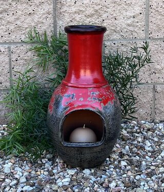 Artisans Tabletop Chimenea RED/GRAY - 9.5 x 19.5