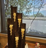 Artisans Niche Iron Tube Candelabra w/Candles 12x7x31.5H