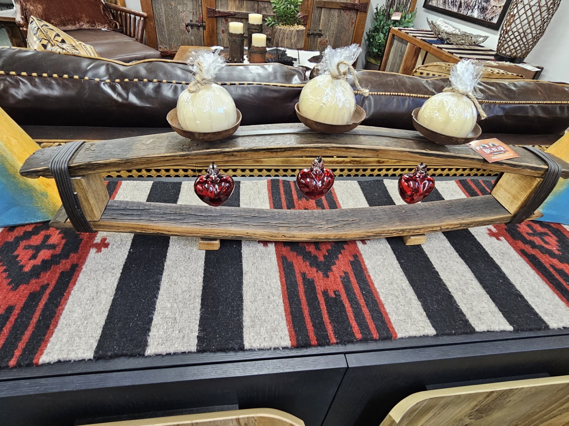 Artisans Double Tequila Stave w/Hearts Candle Holder w/candles