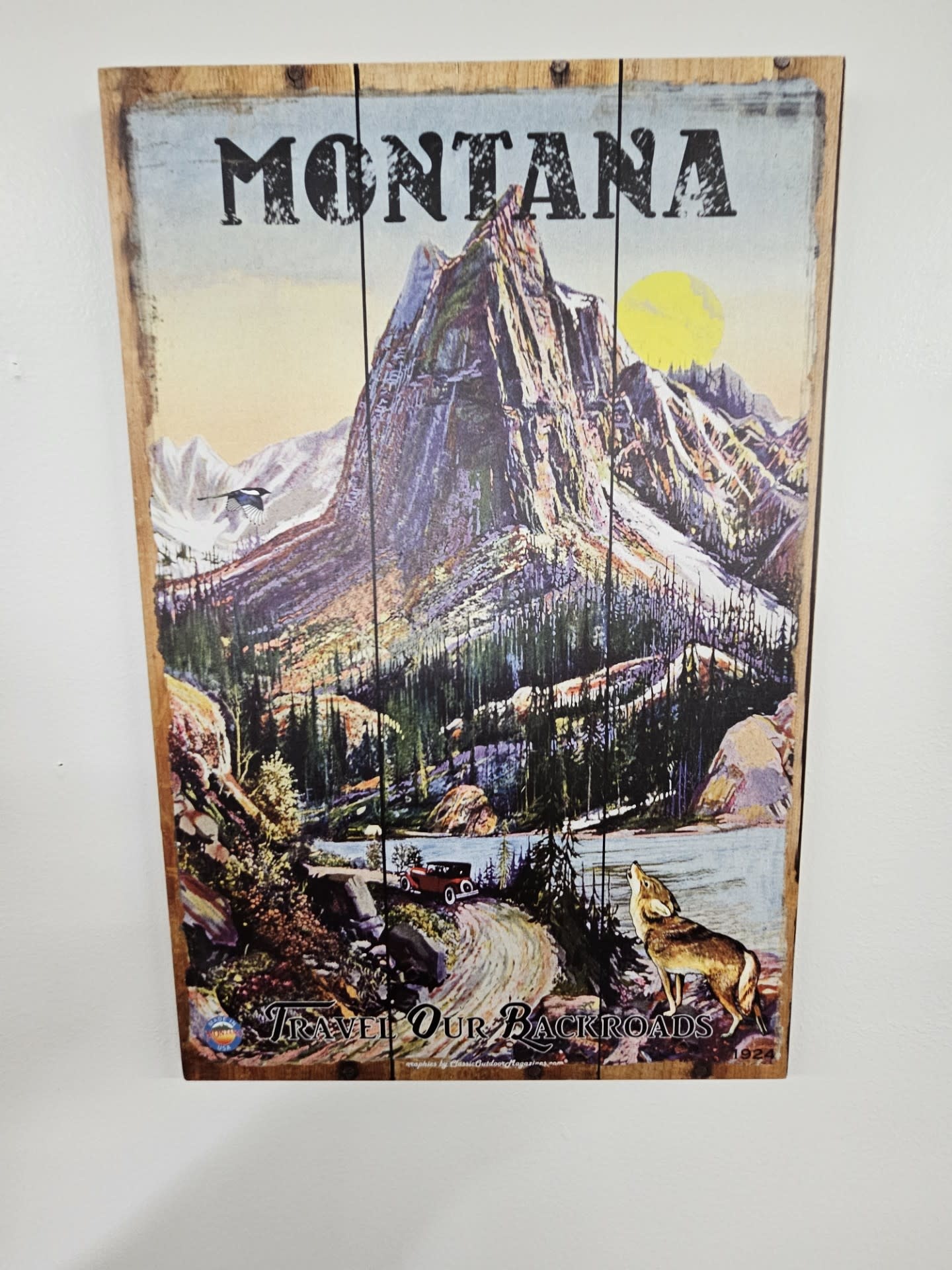 Classic Outdoor Magazines #24 Travel Backroads 12x18 Wood Sign
