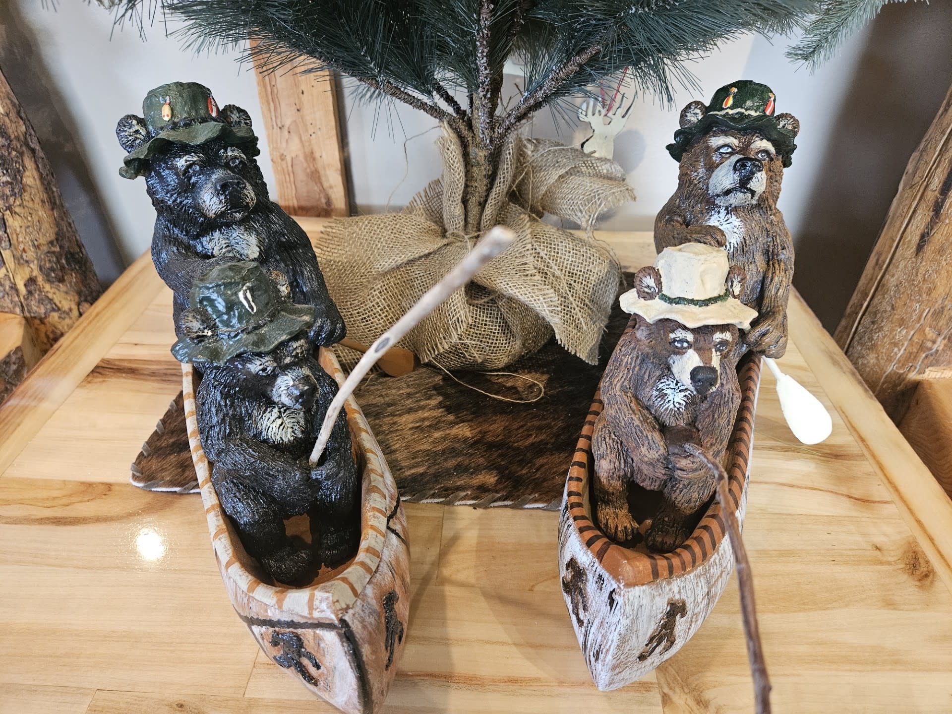 MCE Industries 18" Fishing Bears in Canoe