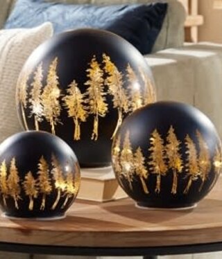 Melrose Globe with Gold Trees-LARGE, 8"D