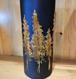 Melrose Blue w/Gold Trees Luminary 8"H
