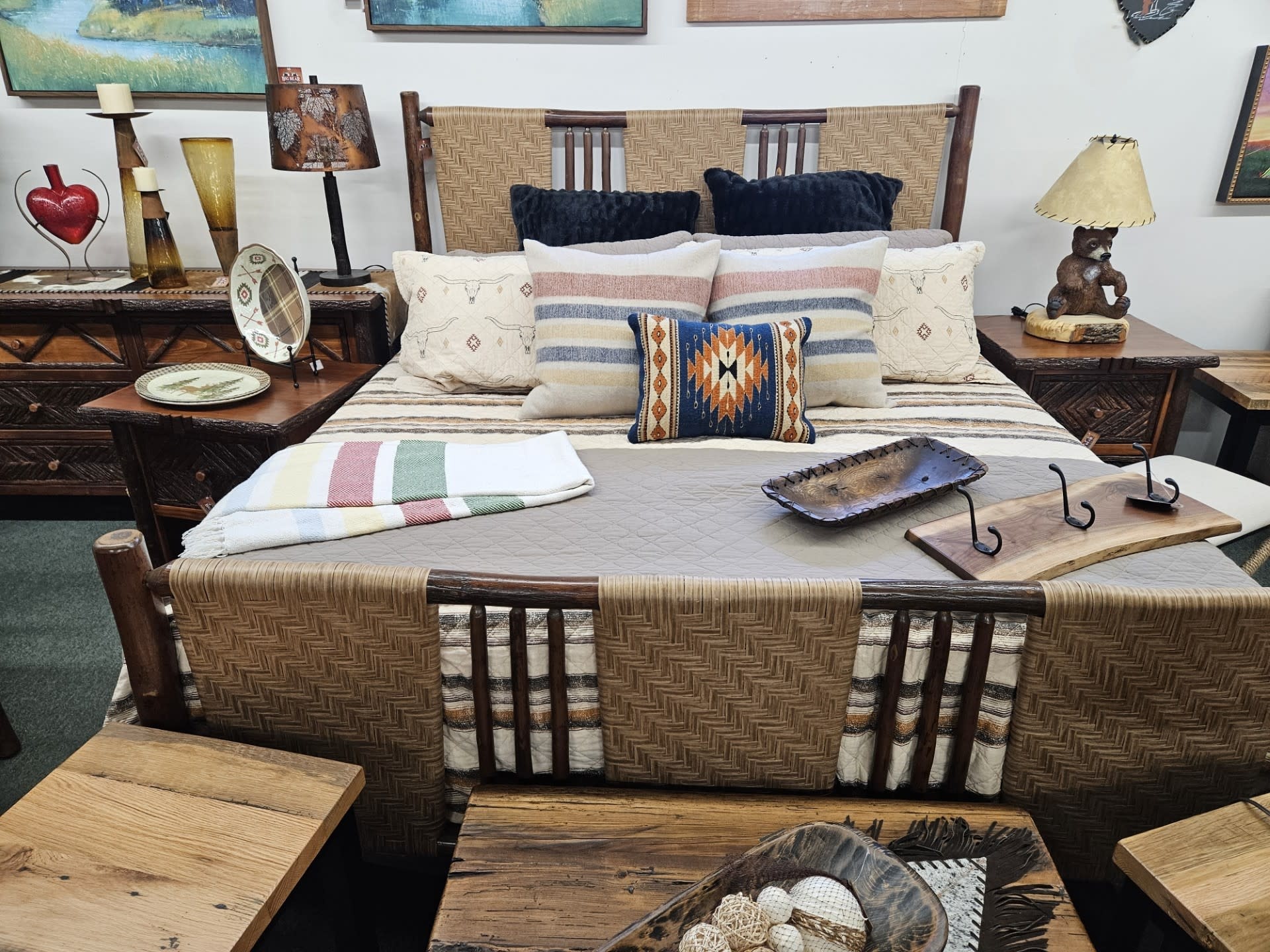 Old Hickory Blue Mountain Lake KING Bed 82x90x60H FB36H