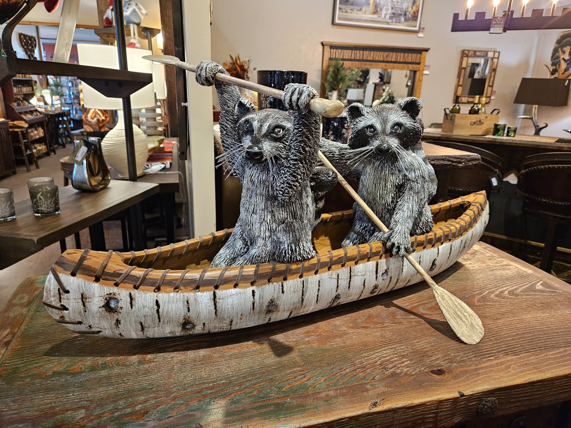 MCE Industries 4' Canoe with 2 Raccoons