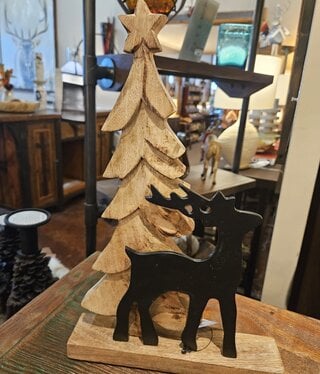 Melrose Single Deer with Tree, 10"L x 15.5"H