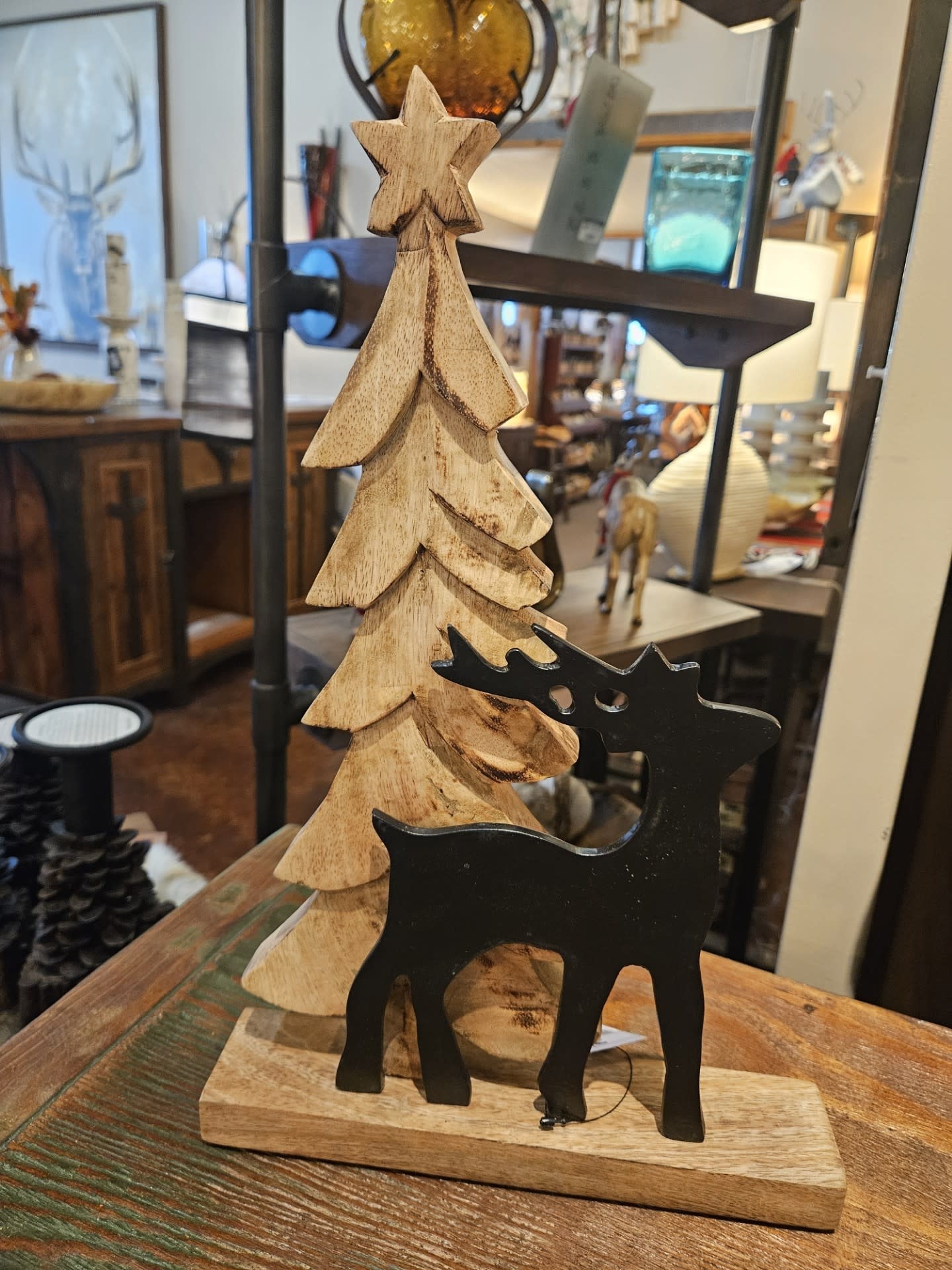 Melrose Single Deer with Tree, 10"L x 15.5"H