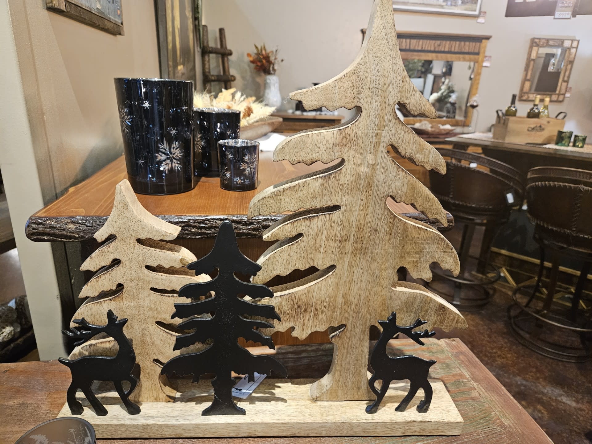 Melrose 2 Deer with Trees 20"L x 19"H