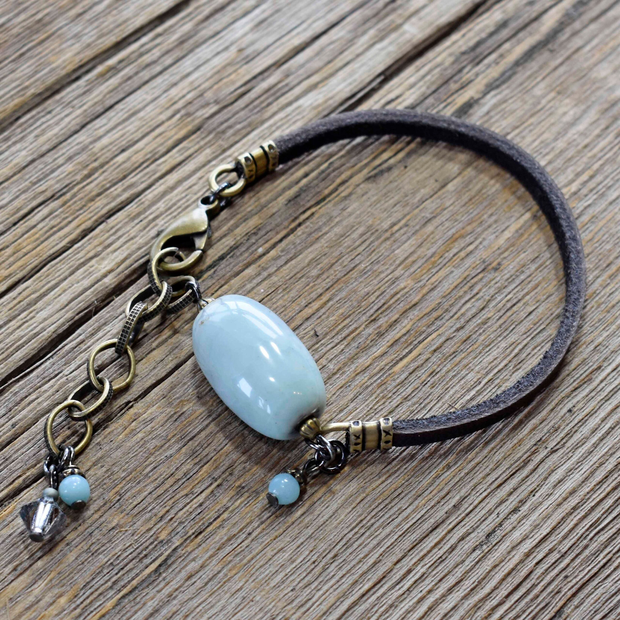 cool water jewelry BC108 Waters Edge Leather Bracelet