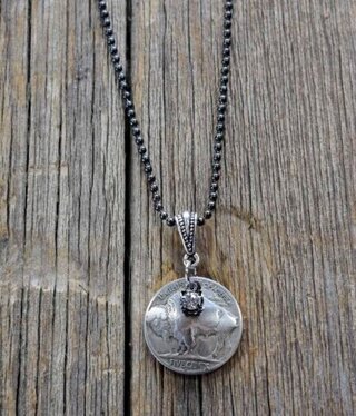 cool water jewelry NC508 Necklace: Plains Buffalo/Rhinestone cool water jewelry NC508 Necklace: Plains Buffalo/Rhinestone