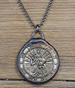 cool water jewelry NC585 Necklace: St Christopher Pendant cool water jewelry NC585 Necklace: St Christopher Pendant