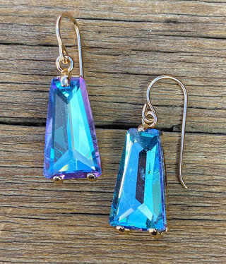 cool water jewelry EW812-198 Earring:  Waters Edge Blue Trapezoid cool water jewelry EW812-198 Earring:  Waters Edge Blue Trapezoid