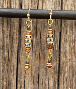 cool water jewelry EW879-224 Earrings: Indian Summer Stacked Crystal cool water jewelry EW879-224 Earrings: Indian Summer Stacked Crystal