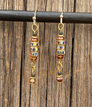 cool water jewelry EW879-224 Earrings: Indian Summer Stacked Crystal cool water jewelry EW879-224 Earrings: Indian Summer Stacked Crystal