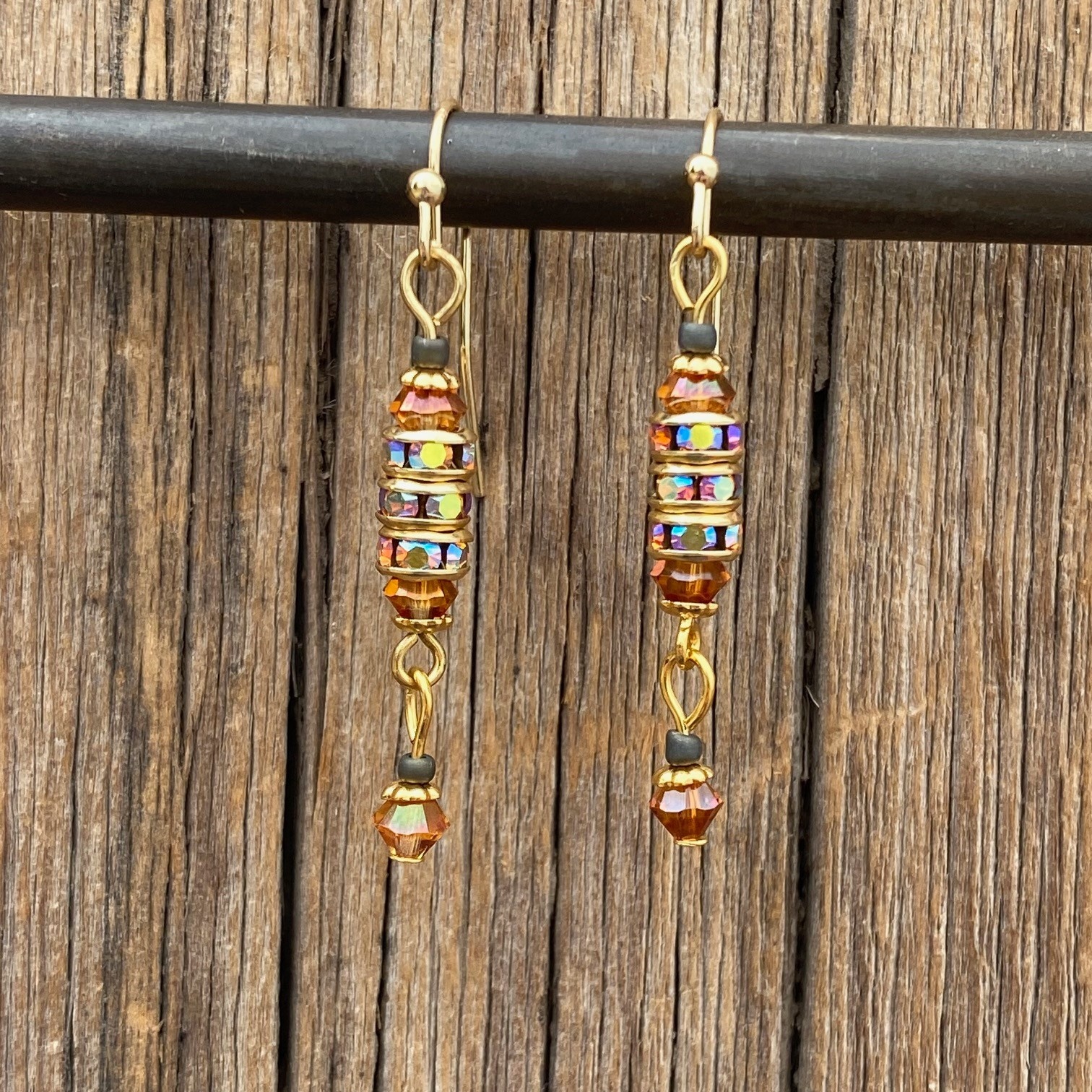 cool water jewelry EW879-224 Earrings: Indian Summer Stacked Crystal