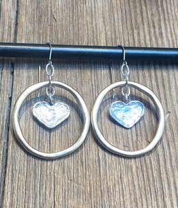 cool water jewelry EW881 Earrings:  Jumbles Ring and Heart cool water jewelry EW881 Earrings:  Jumbles Ring and Heart