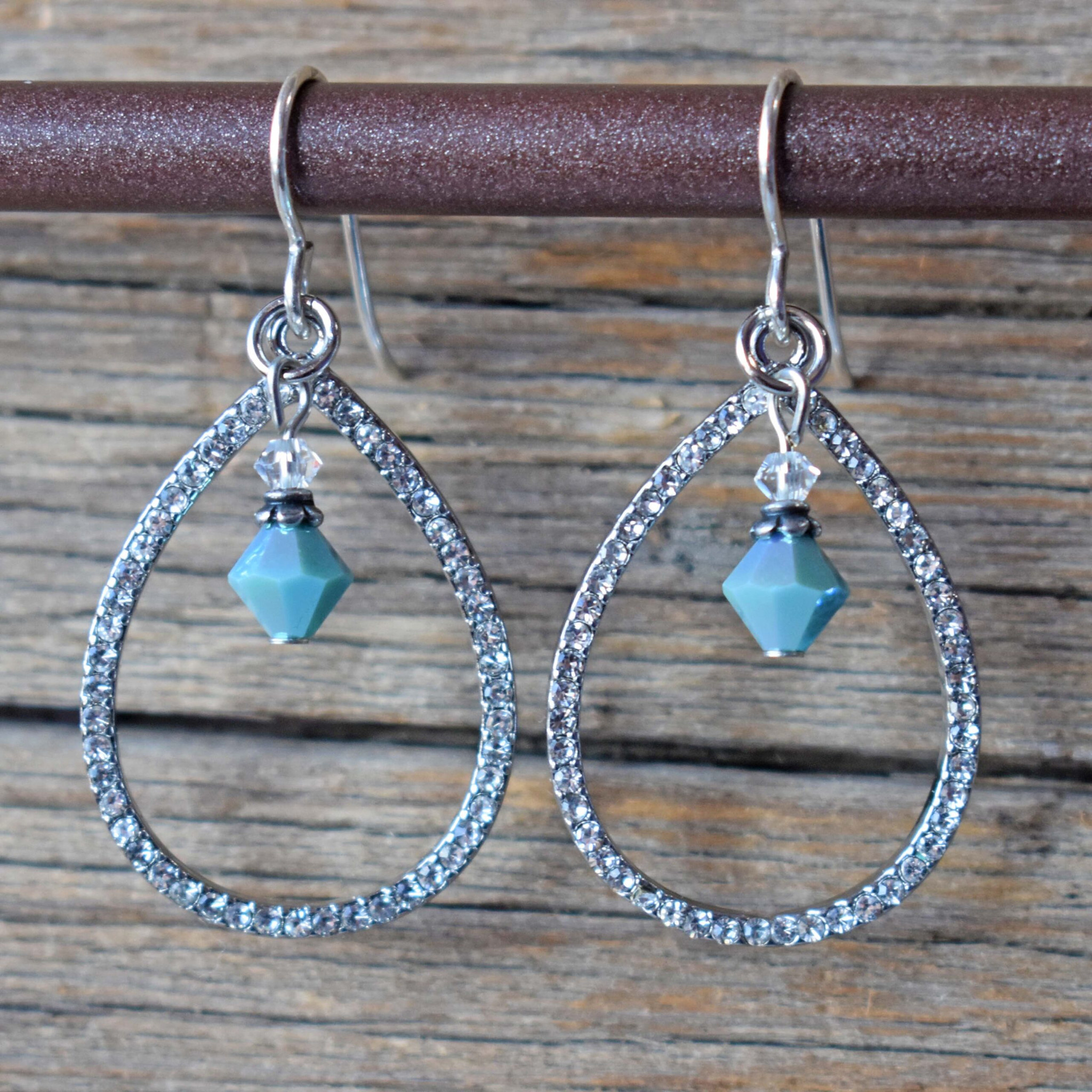 cool water jewelry EW769-216 Earrings: Big Sky Sparkly Teardrop