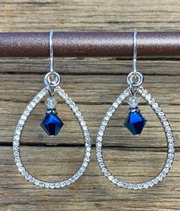 cool water jewelry EW769-69 Earrings:  Blue Jazz Sparkly Teardrop cool water jewelry EW769-69 Earrings:  Blue Jazz Sparkly Teardrop