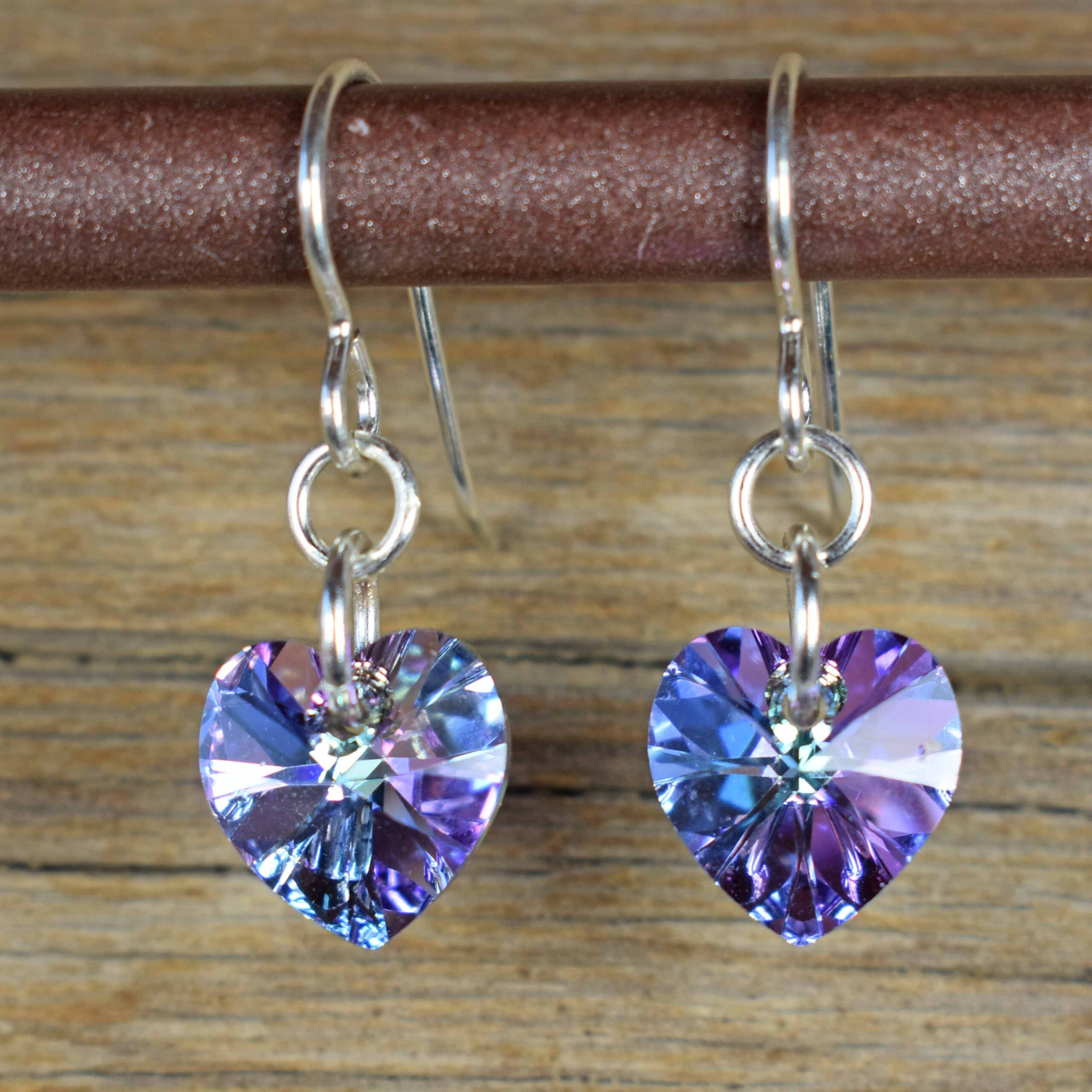 cool water jewelry EW232-112 Earrings: Sun Rise Heart Wire Light Rose