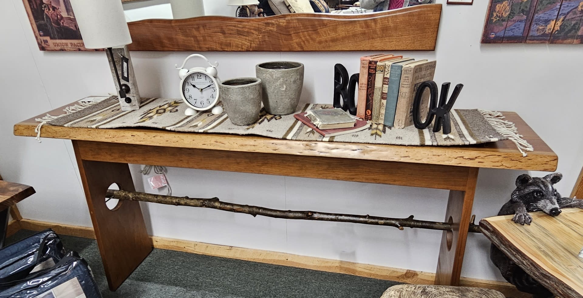 Old Hickory Shelby Industrial Console Table 72x18x34