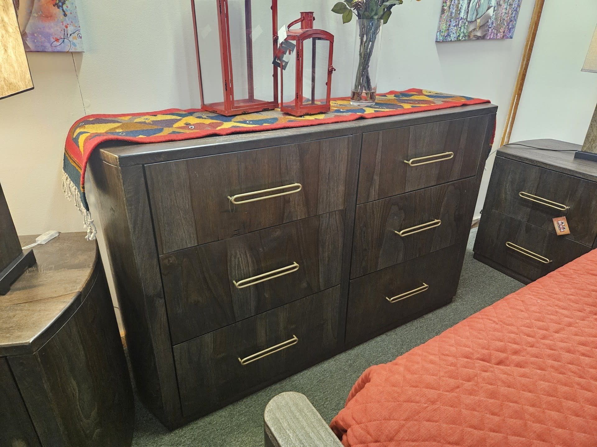 IFD 4421 Balam Dark 6 Dwr Dresser 62x20x38