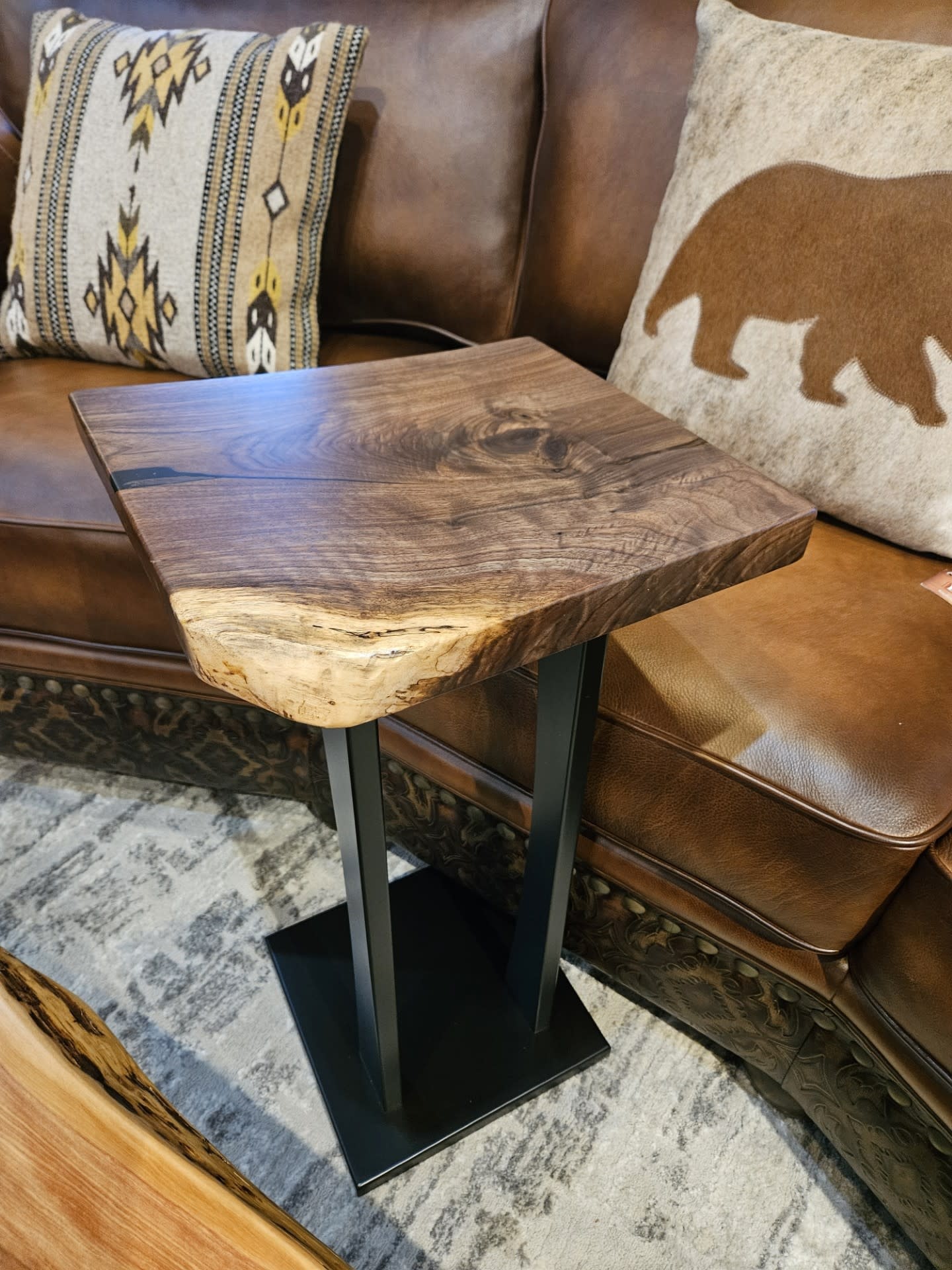 Stone River Sofa Server/Chair Side Table - WALNUT