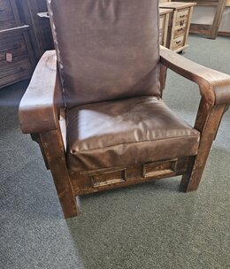 MCE Industries Upholstered (4x4) Rustic Chair