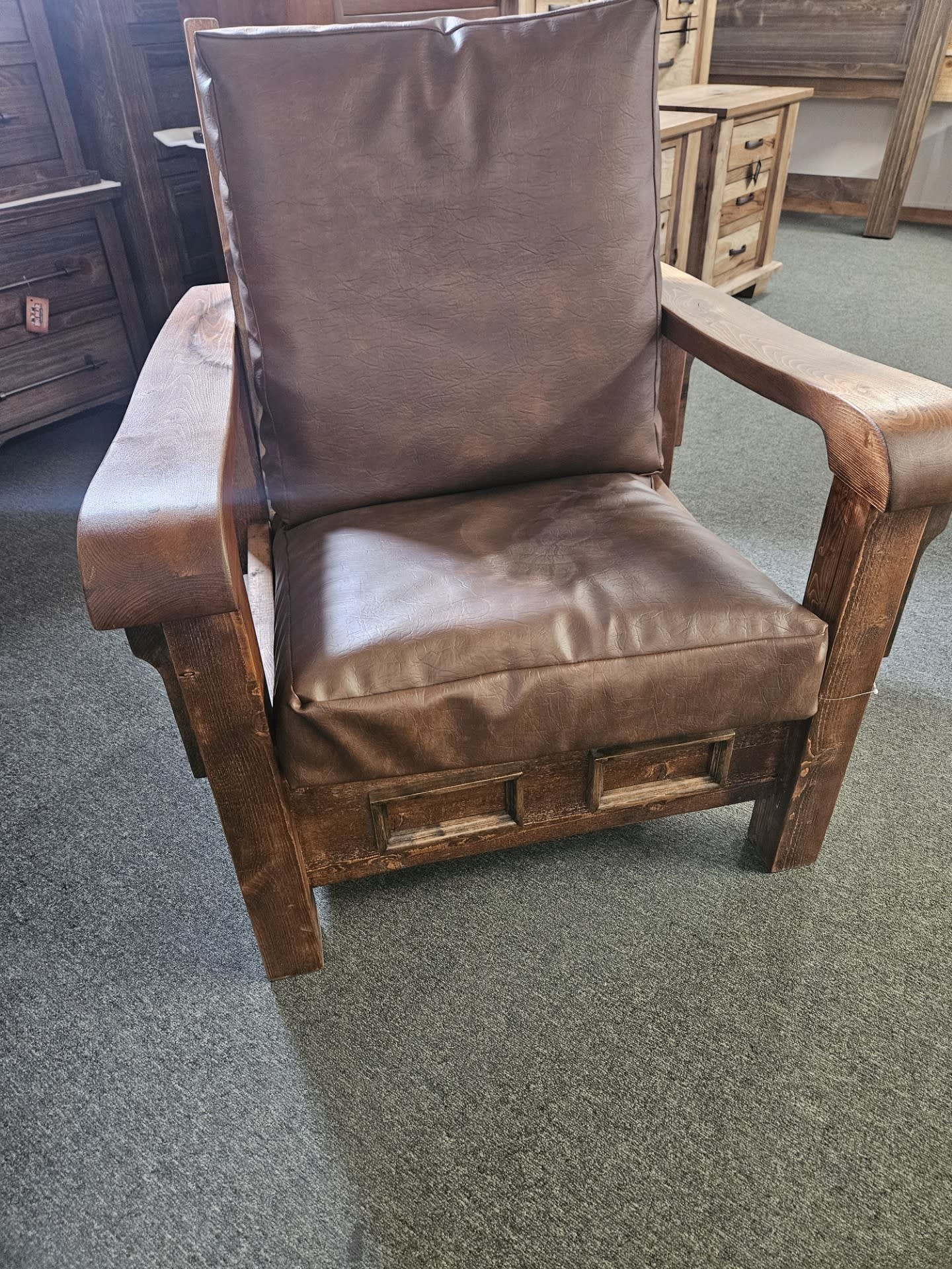 MCE Industries Upholstered (4x4) Rustic Chair