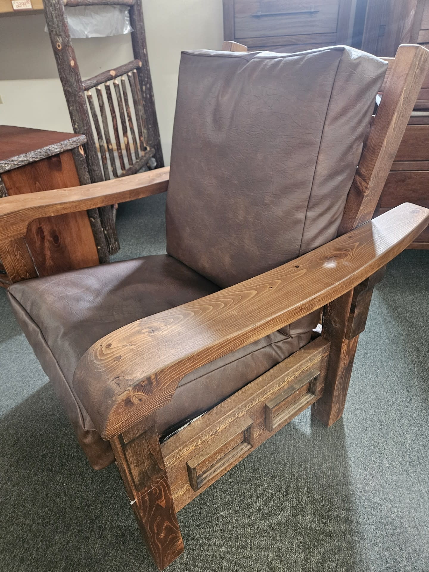 MCE Industries Upholstered (4x4) Rustic Chair