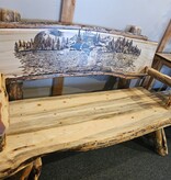 MCE Industries Custom Live Edge Bench with Artwork