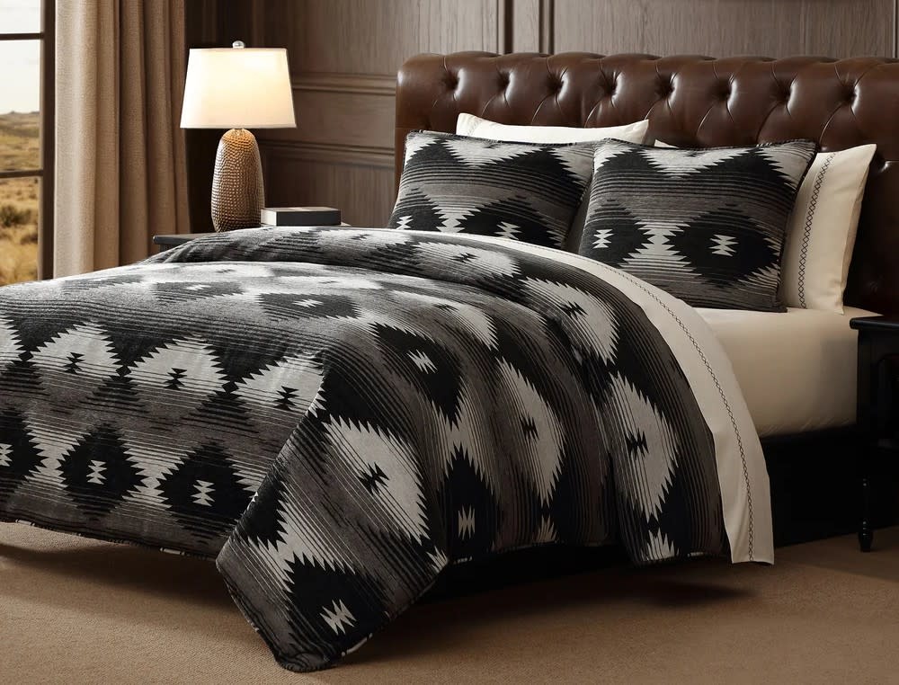 Hiend Silverado KING 3pc Comforter Set-Black