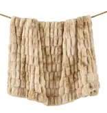 Hiend Ruched Rabbit Throw  50x80 - CREAM