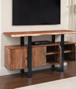 HTD Miles 63" Live Edge Media Cabinet 63Lx17Dx32H
