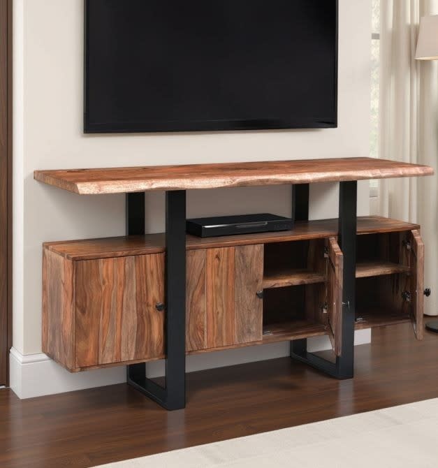 HTD Miles 63" Live Edge Media Cabinet 63Lx17Dx32H