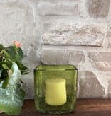Artisans Crackled Glass Candleholder-SMALL 4.5x4.5x5H