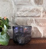 Artisans Crackled Glass Candleholder-SMALL 4.5x4.5x5H