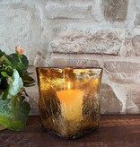 Artisans Crackled Glass Candleholder-MEDIUM 5x5x6H