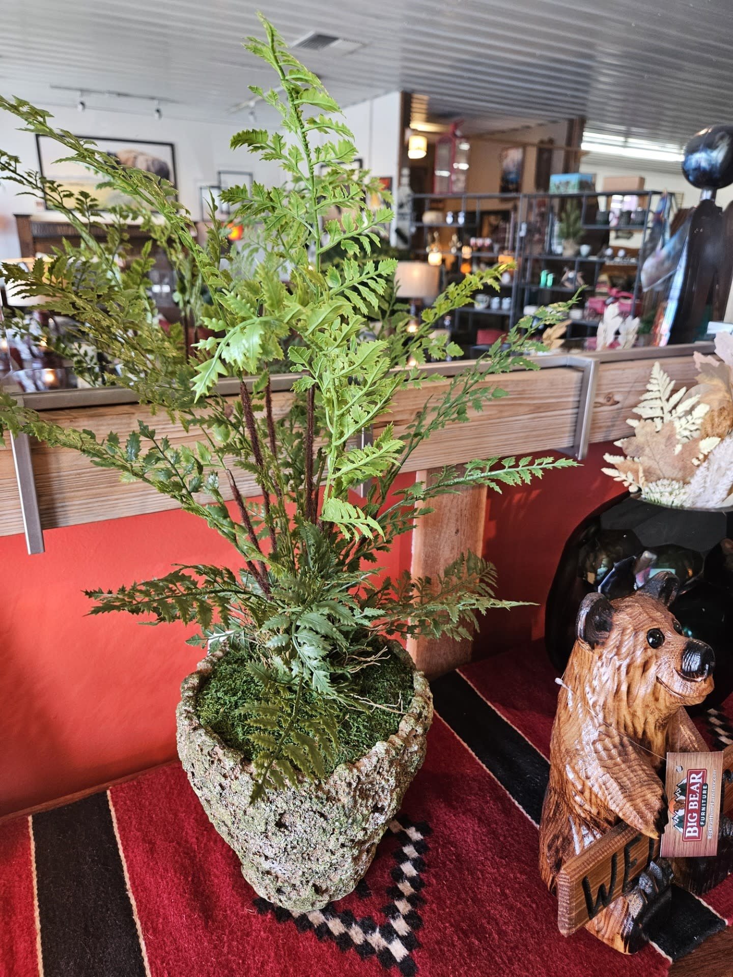 D&W Silks Fern in Large Ancient Grove Pot