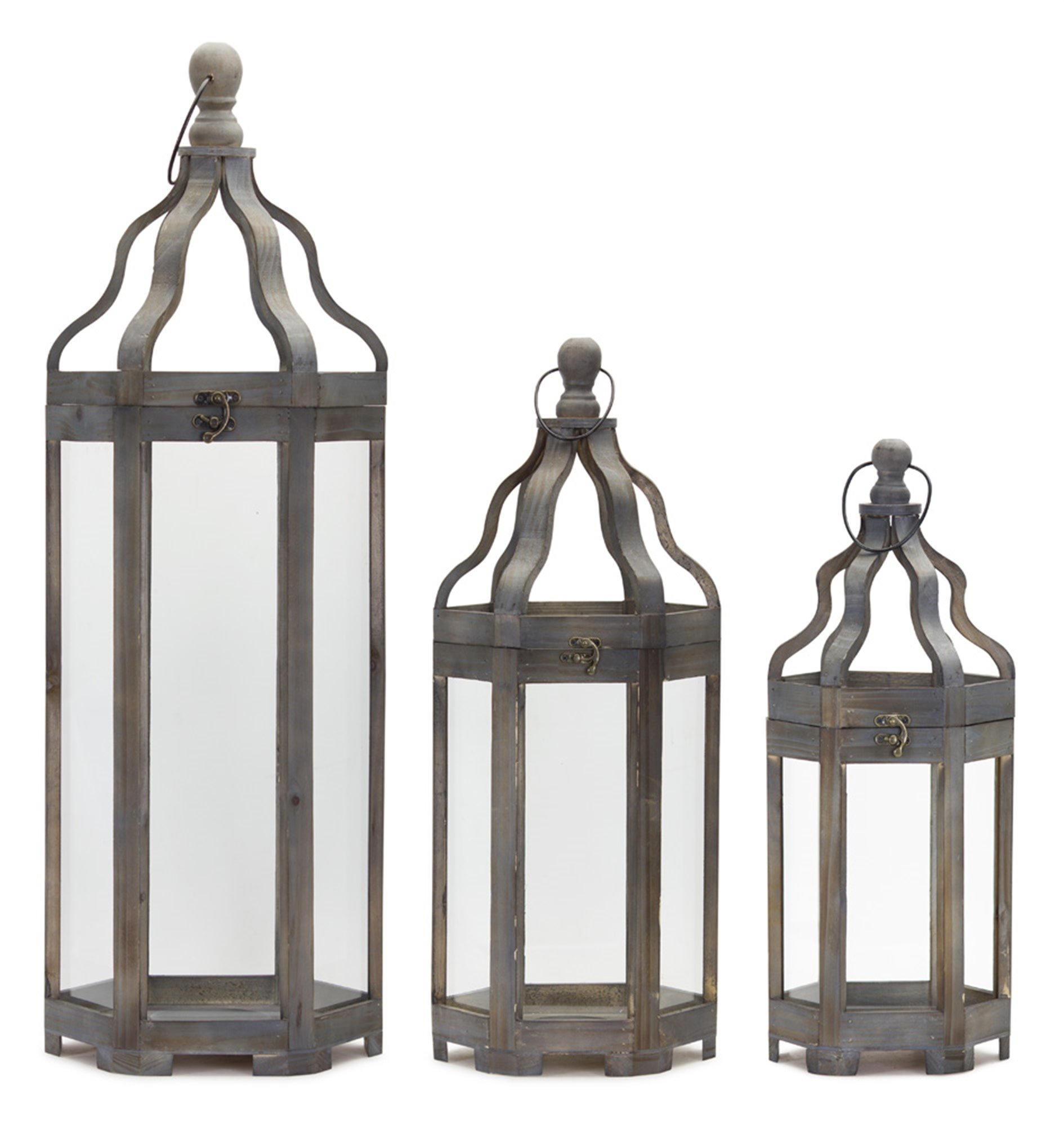 Melrose Wood/Iron Lantern-SMALL-19.5H