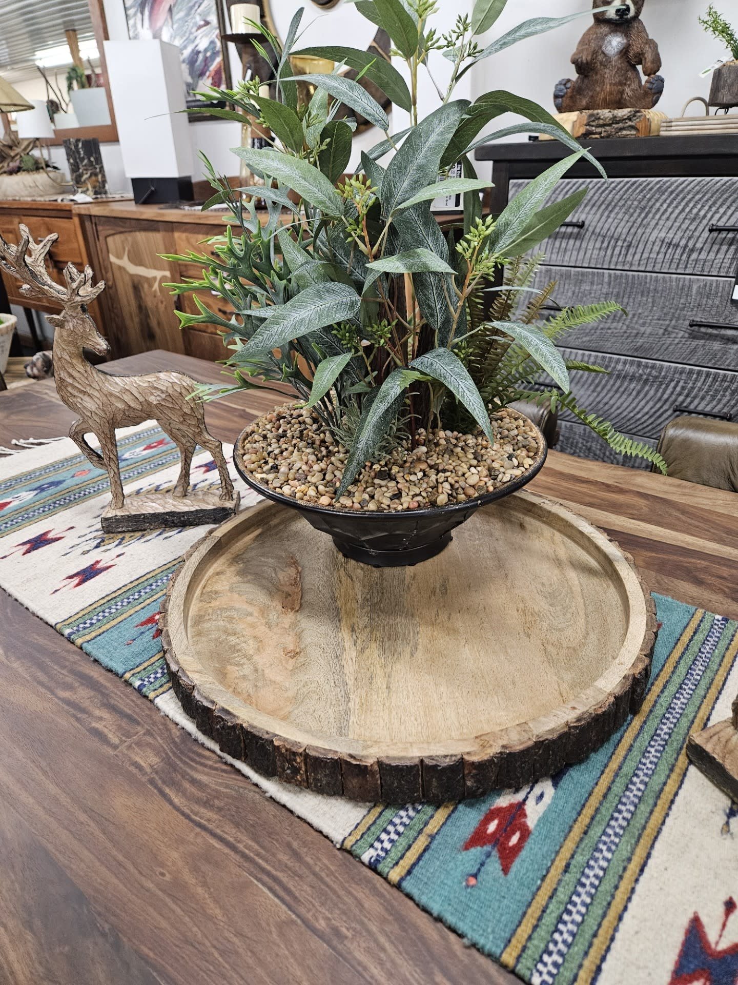 Melrose Wood Tray-LARGE-18Dia x 1.75H