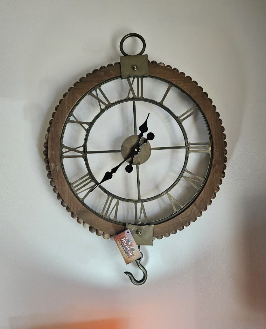Melrose Open Wall Clock w/Hook 21.75L x 30H