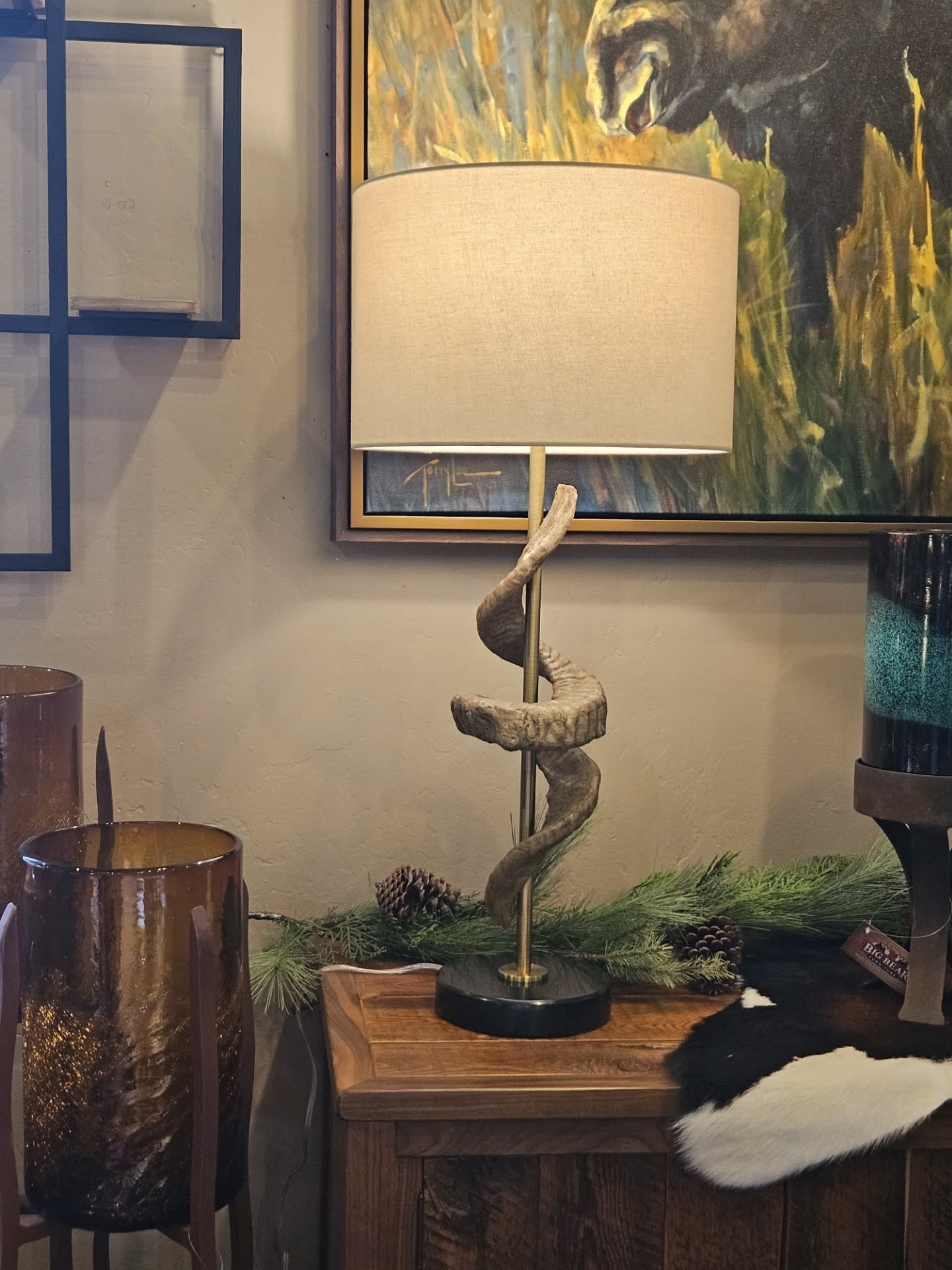 Uttermost Rams Horn Table Lamp, 34H