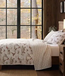 Hiend Hunt Life 2pc TWIN, White Quilt Set