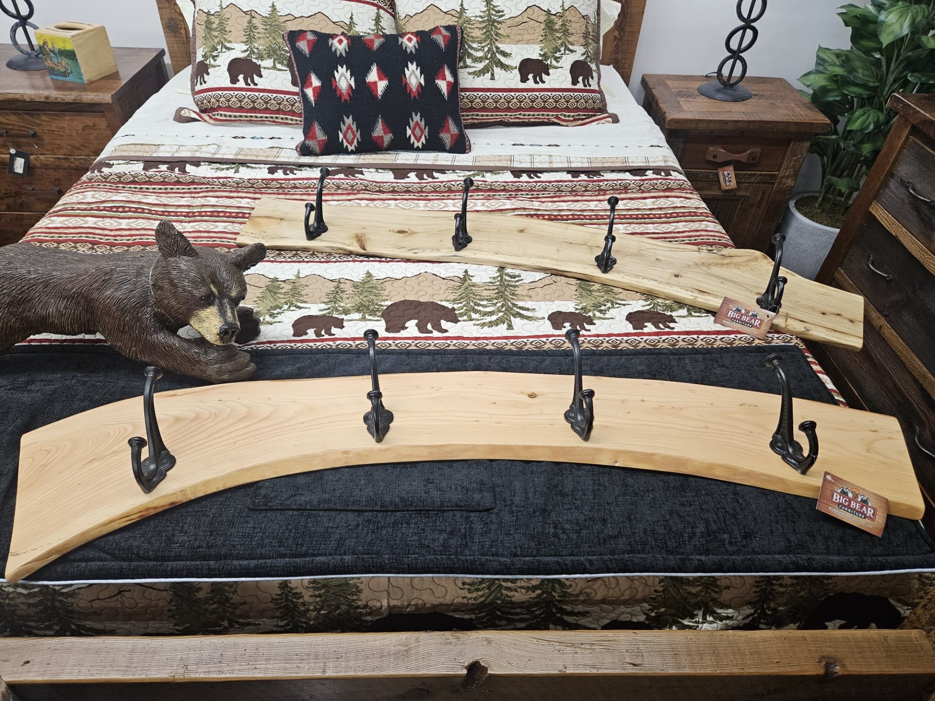 MCE Industries Live Edge Coat Rack - 37"-48"L