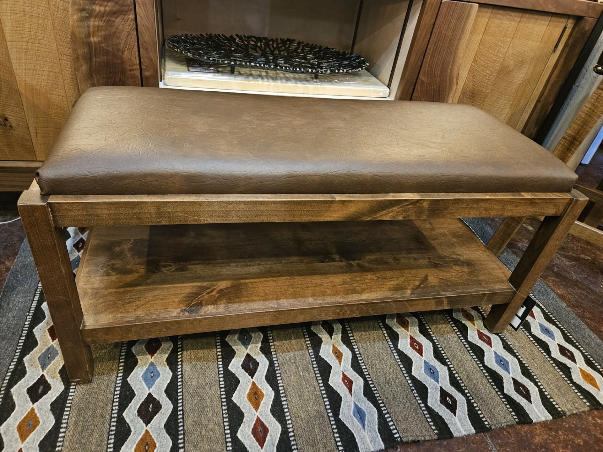 MCE Industries Fabric Bench with Shelf 39x16.5x18H