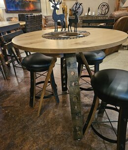 ALBC Stave Counter Height Table 35"Dia x 35.5"H